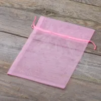 Organzaposer 26 x 35 cm - lyserød Organza-poser