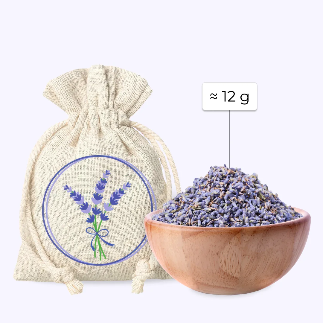 10 stk. Poser à la linned med trykt 9 x 12 cm - naturlig / lavendel 2 6 Pose 9 x 12 cm