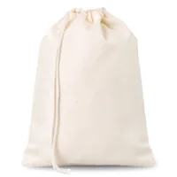 5 stk. Bomuldsposer 20x27 cm med enkelt snørre - naturlige, til gaver 1