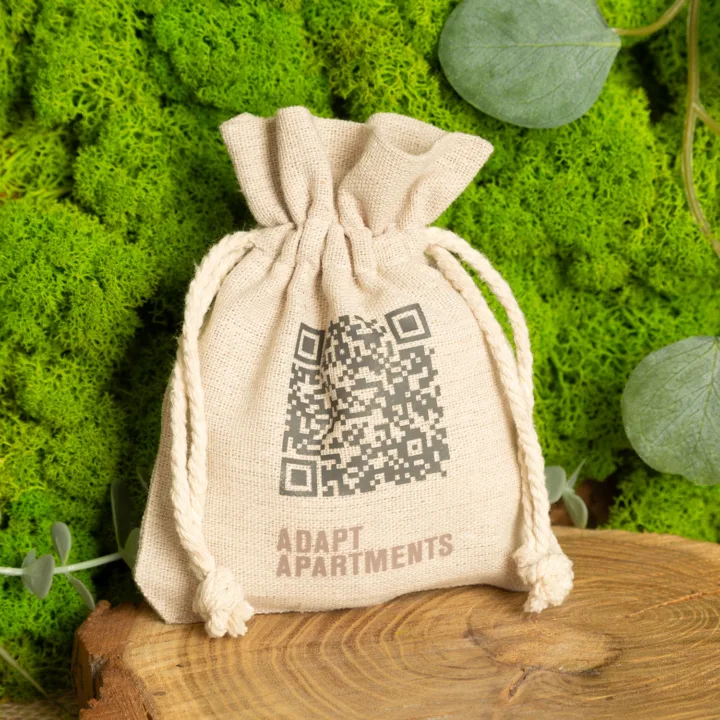 Hørpose med QR-kode print